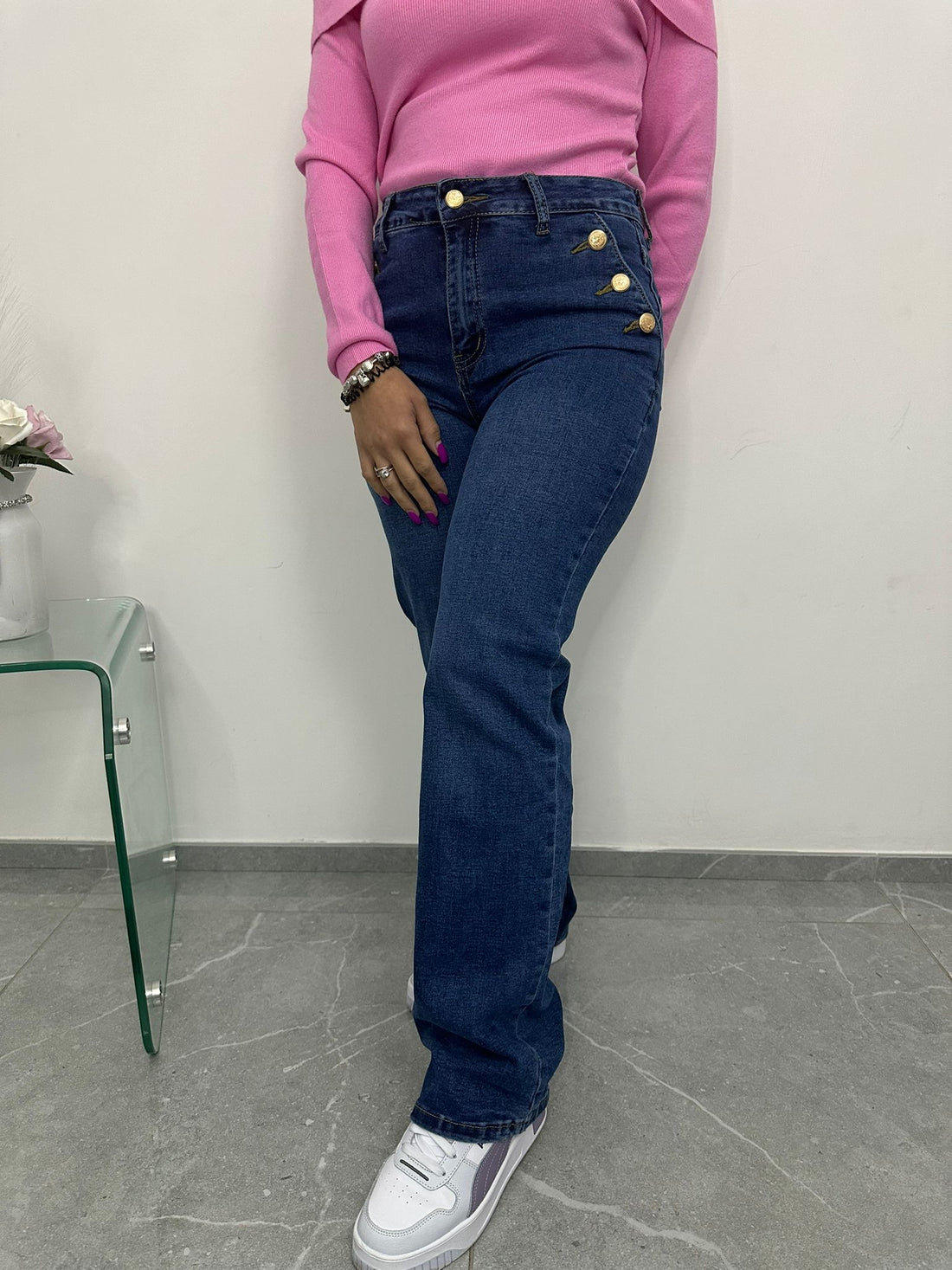 Jeans Bottoni Gold