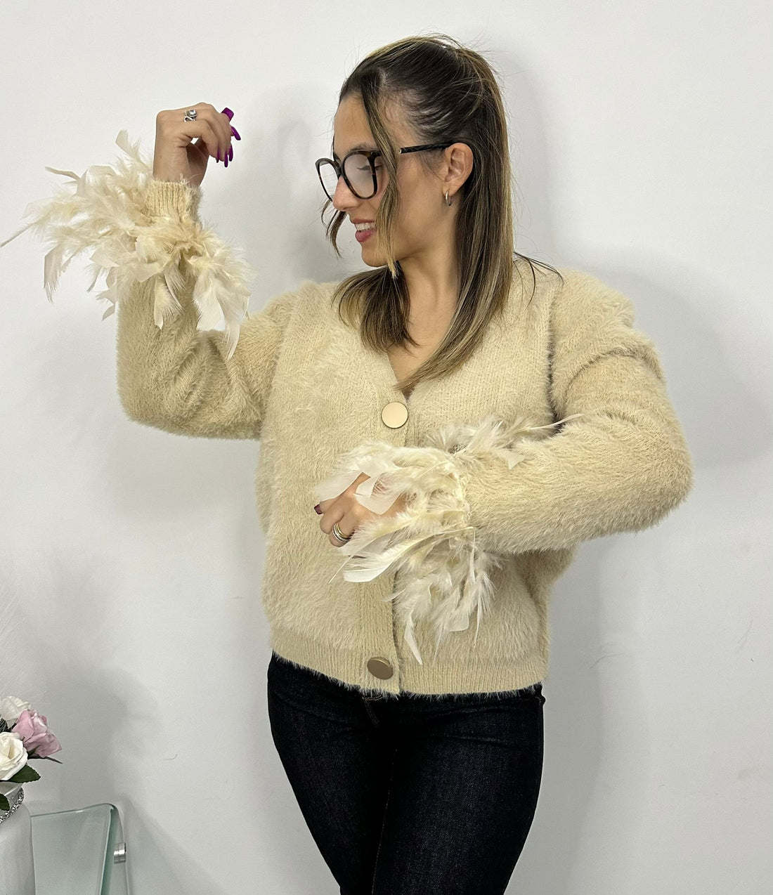 Cardigan Piume