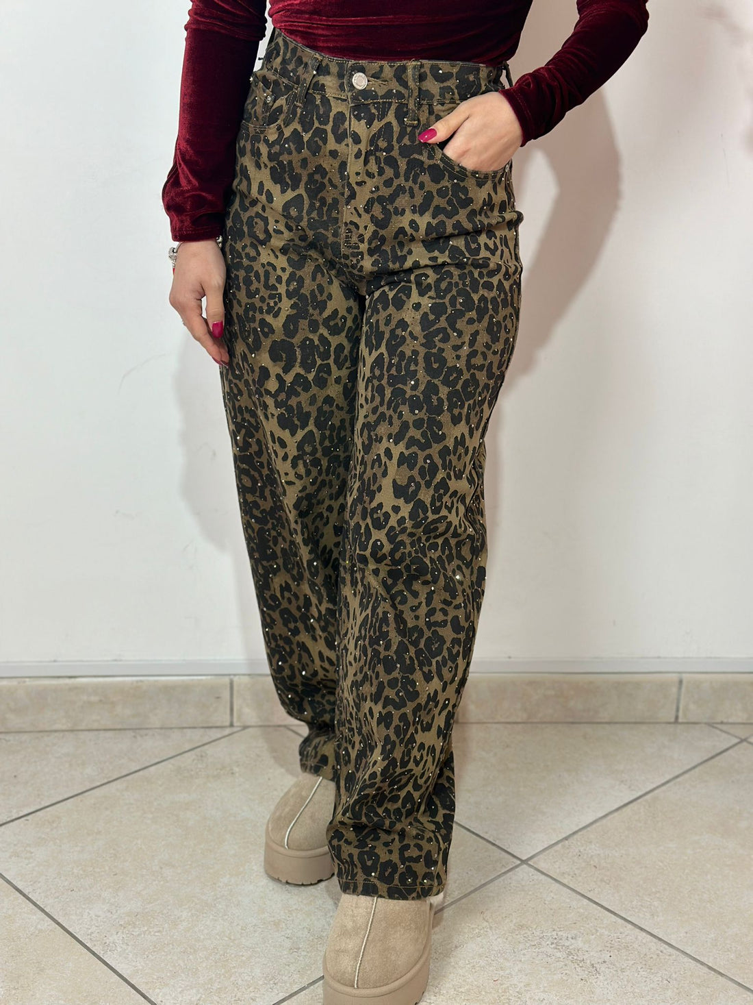Jeans Leopard Diamond
